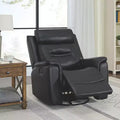 Spruce & Spring Swivel Manual Recliner Faux Leather Glider Recliner