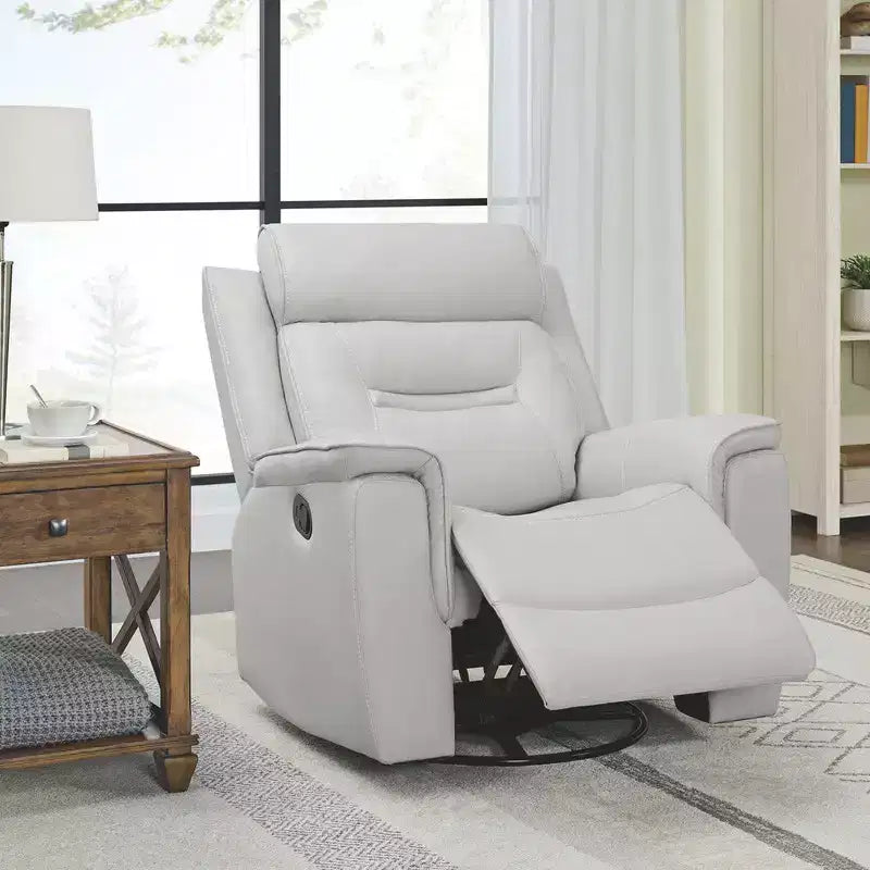 Swivel Manual Recliner Faux Leather Glider Recliner
