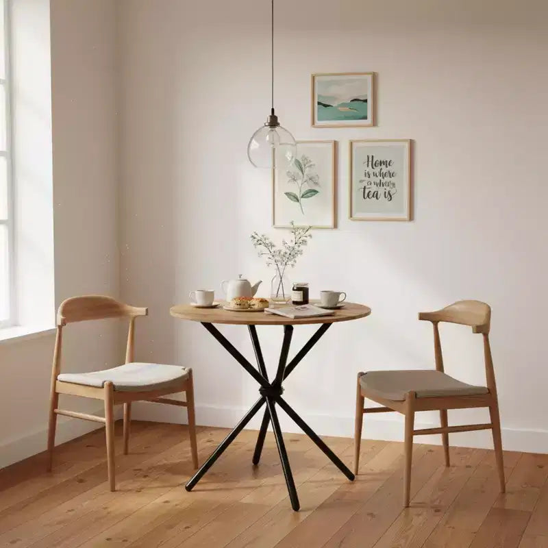 Homy Casa 31.5 Round Dining Table for Small Spaces, Seats 23