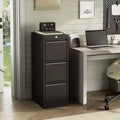 3 Drawer Black Metal Filing Cabinets, File Cabinet with Lock - Metal Vertical Filing Cabinet for Home Office Organize Letters/Legal/A4