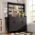 Okak Shoe Storage, Shoe Cabinet with Four Doors and Coat Rack, 3 Drawers, 8 Shelves, Shoe Organizer for Hallway, Entryway, Living Room