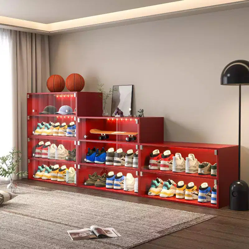 Shoe Storage, Shoe Storage Cabinet with Glass Door, Shoe Organizer for Bedroom, Living Room, Entryway