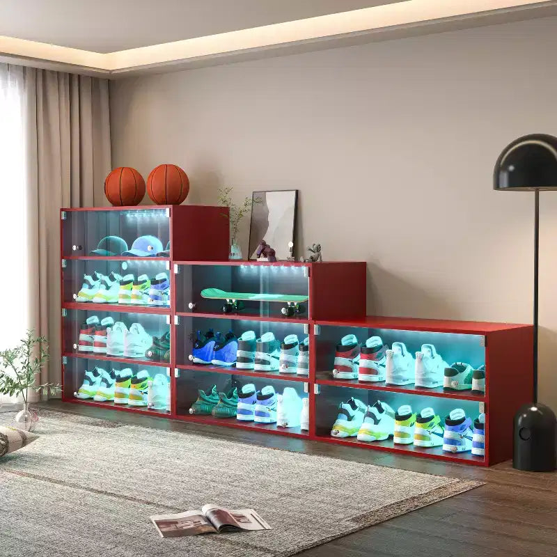 Shoe Storage, Shoe Storage Cabinet with Glass Door, Shoe Organizer for Bedroom, Living Room, Entryway