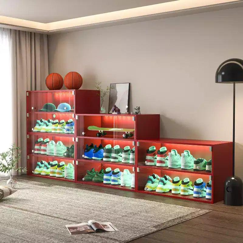 Shoe Storage, Shoe Storage Cabinet with Glass Door, Shoe Organizer for Bedroom, Living Room, Entryway
