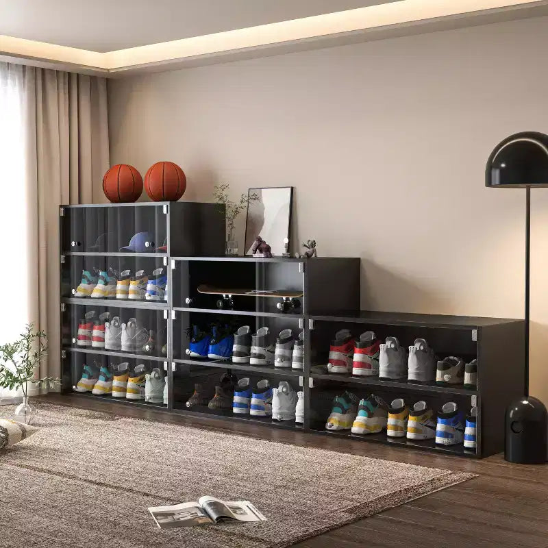 Shoe Storage, Shoe Storage Cabinet with Glass Door, Shoe Organizer for Bedroom, Living Room, Entryway