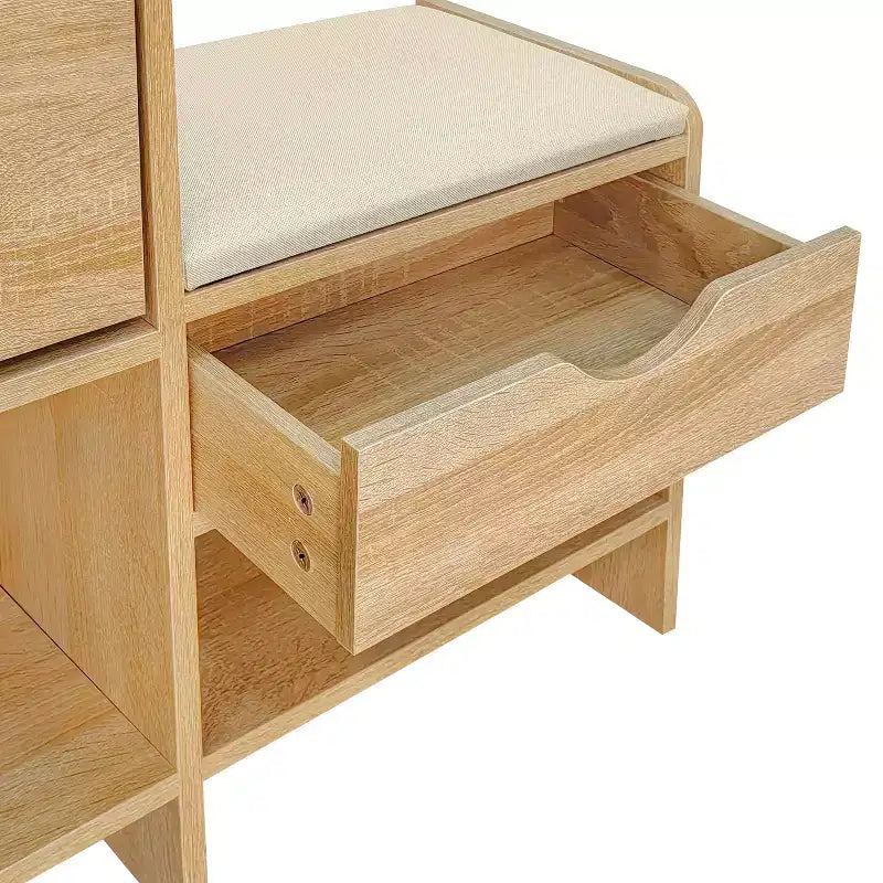47.2in Shoe Cabinet, Freestanding Shoe Organizer with 2 Flip Drawers and 1 Large Shelf, Shoe Storage Cabinet for Entryway, Living Room, Brown