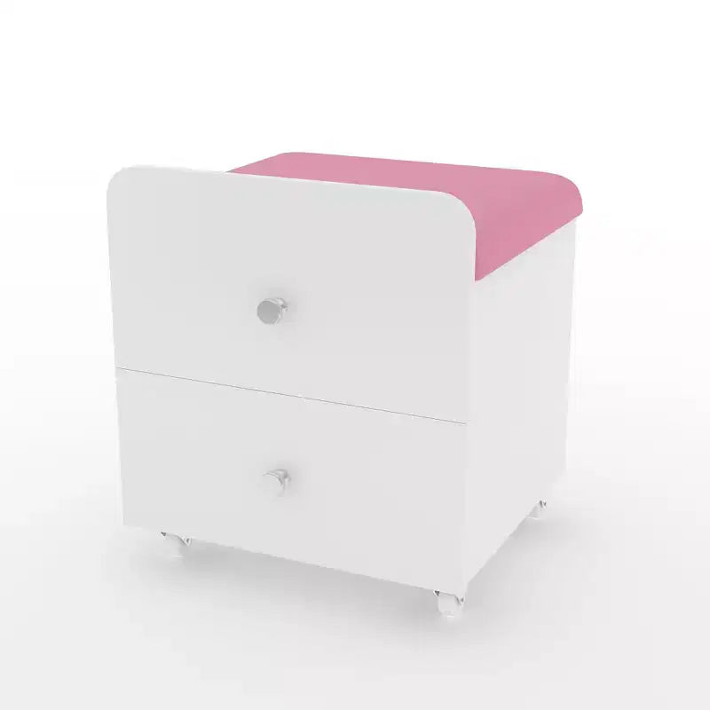 Vanity Stool Chair with Storage with Wheels, Upholstered Space-Saving Makeup Chair, Multi-Functional Ottoman Bench, for Bedroom, Living Room