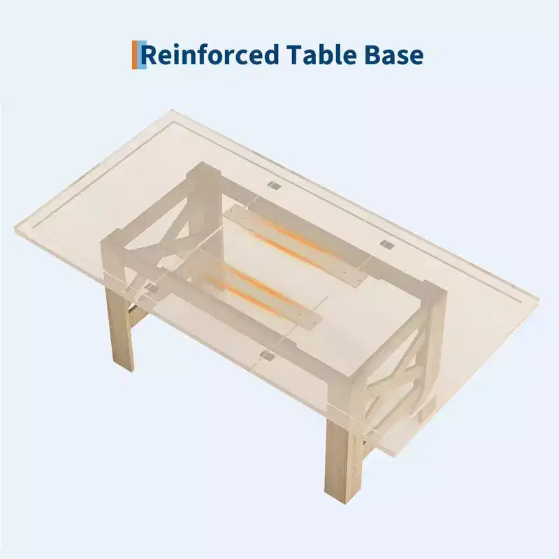 71 Large Farmhouse Dining Table for 6-8, Wooden Barn Kitchen Table w/ Sturdy Triangular Legs, Thickened Tabletop Only for Dining Room & Office