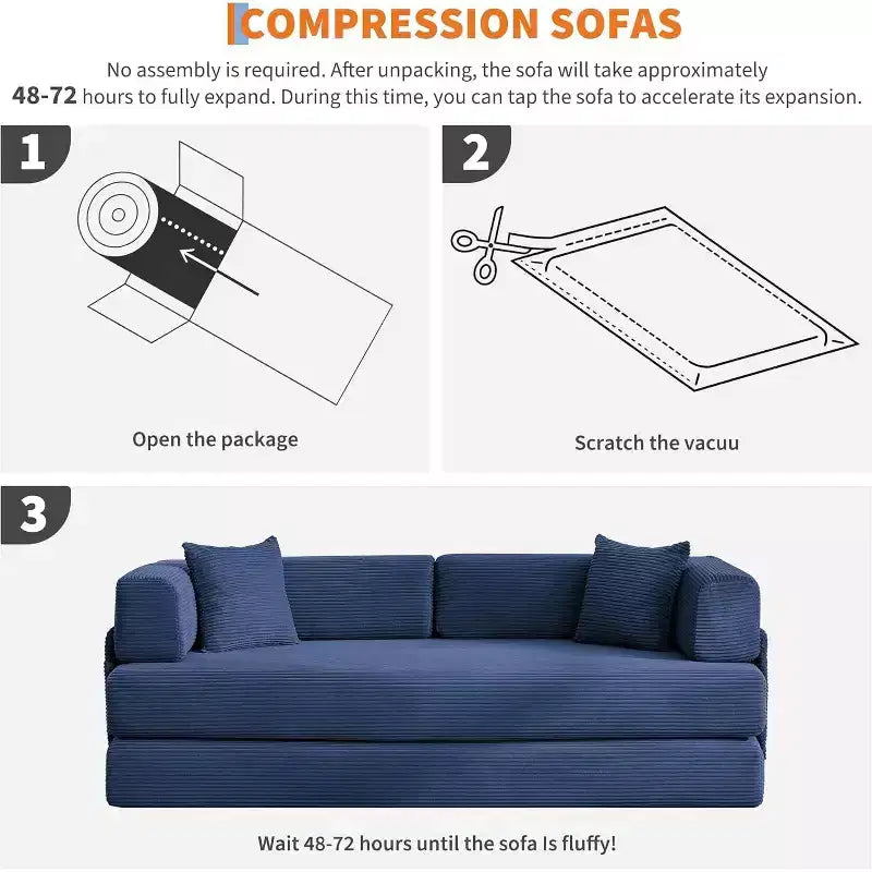 Convertible Chaise Lounge Sofa Bed, 78.8in Oversized Folding Chair with Pillow, Micro-Stripe Fabric for Living Room Apartment Dorm Guest Room