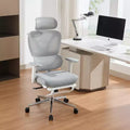Ergonomic Mesh Office Chair with Adjustable Lumbar Support, Headrest and Footrest, 3D Armrests, Swivel Task Chair for Heavy Users