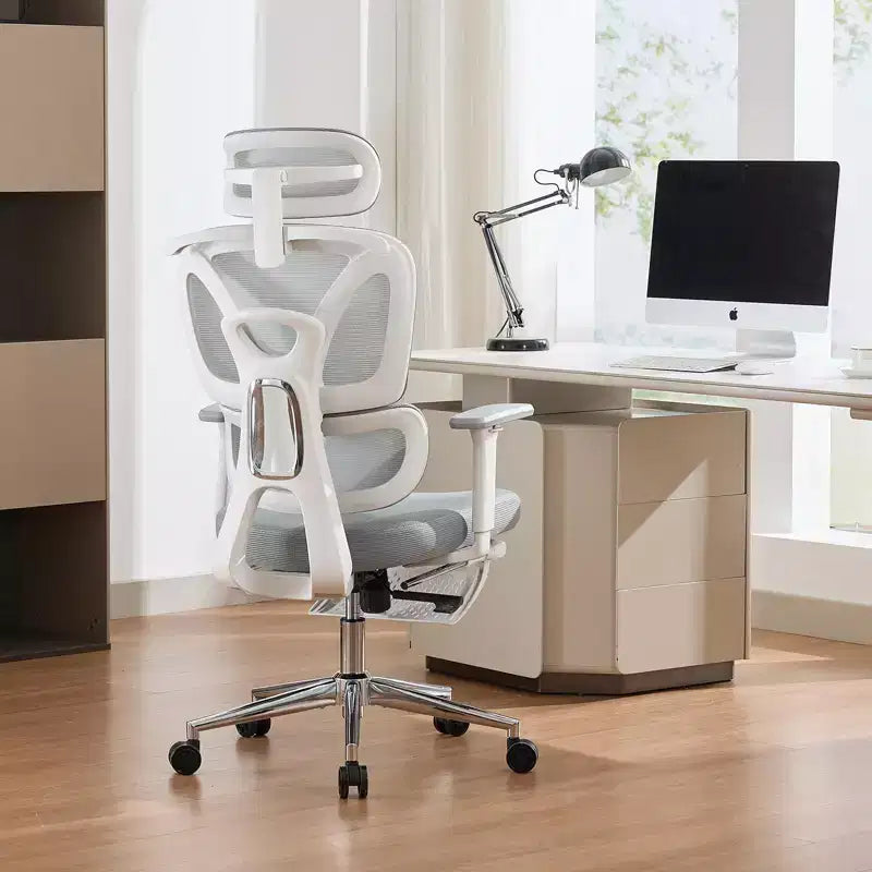 Ergonomic Mesh Office Chair with Adjustable Lumbar Support, Headrest and Footrest, 3D Armrests, Swivel Task Chair for Heavy Users