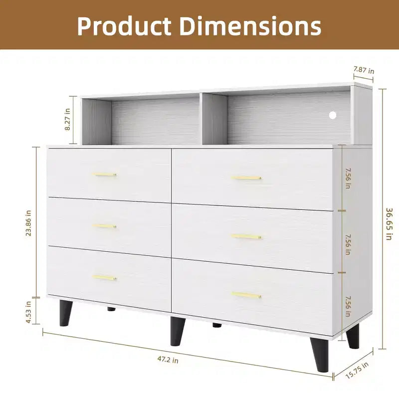 47.2 Coffee Bar Cabinet with Power Outlets, Freestanding Buffet Storage Cabinet with Drawers for Kitchen, Dining Room