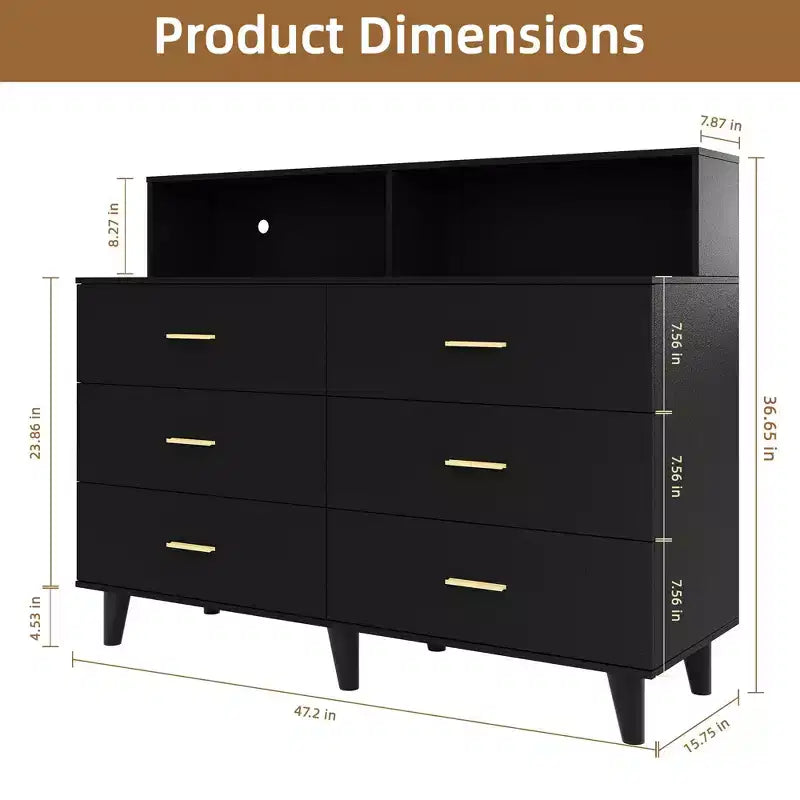 47.2 Coffee Bar Cabinet with Power Outlets, Freestanding Buffet Storage Cabinet with Drawers for Kitchen, Dining Room