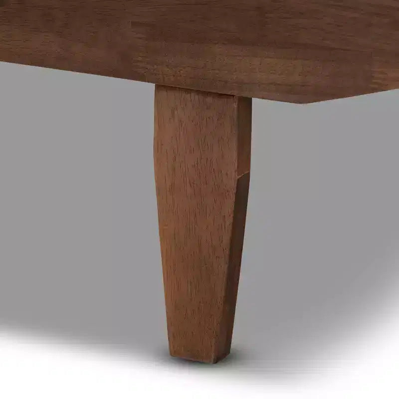 King Hiro Wood Expandable Bed Frame Walnut - Baxton Studio: Convertible Twin XL to King, No Box Spring Required